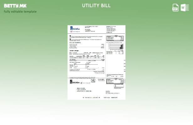 Шаблон за верзија на сметки за комунални услуги во модерен стил USA So Cal Gas